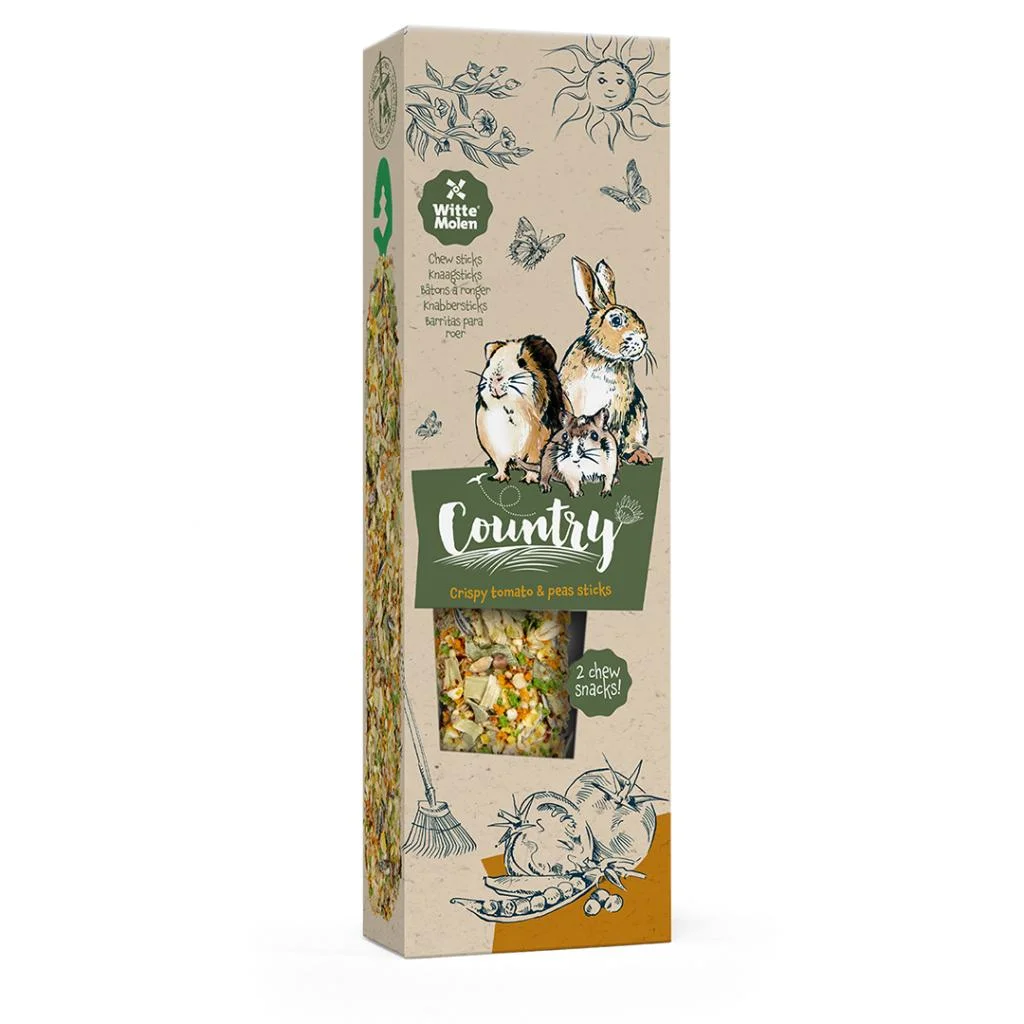 COUNTRY CHEW STICKS TOMATO & PEAS 1 ST