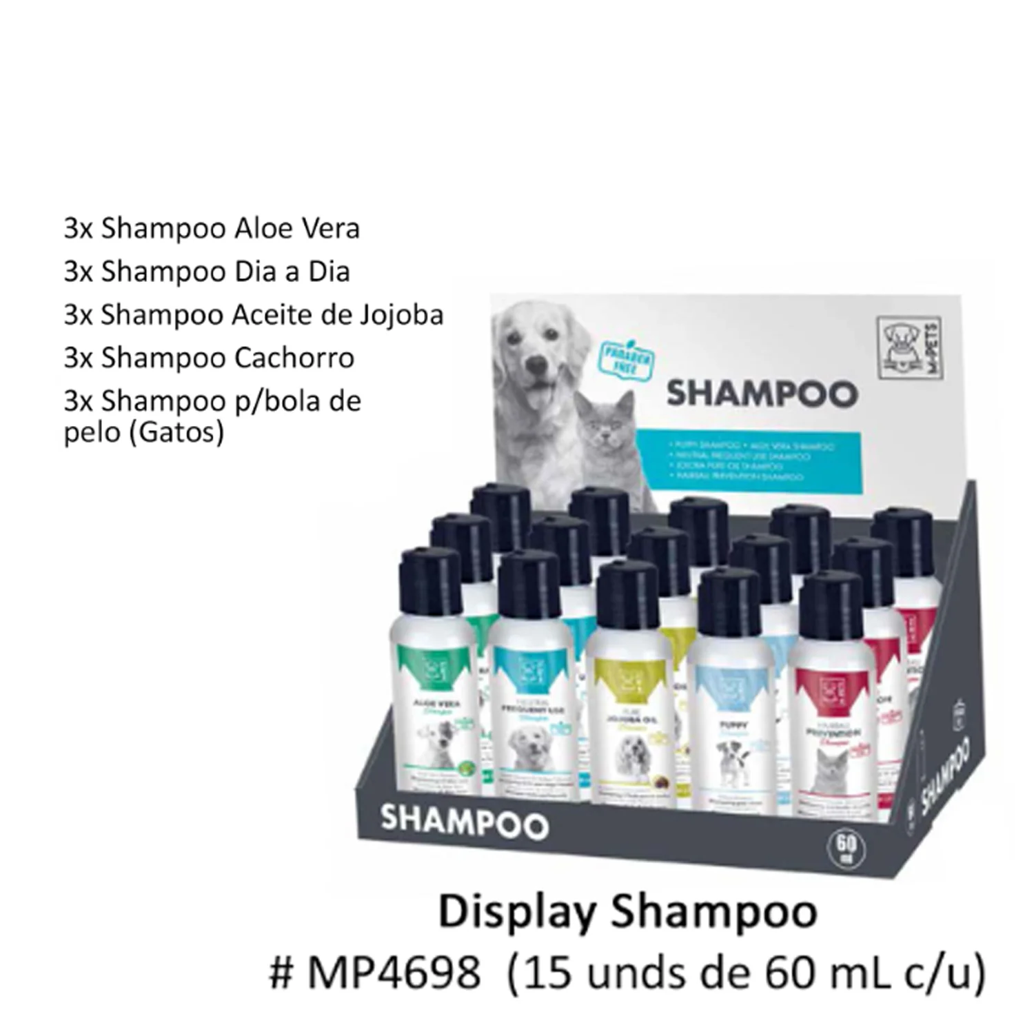 DISPLAY SHAMPOO 15 UNDS / M-PETS