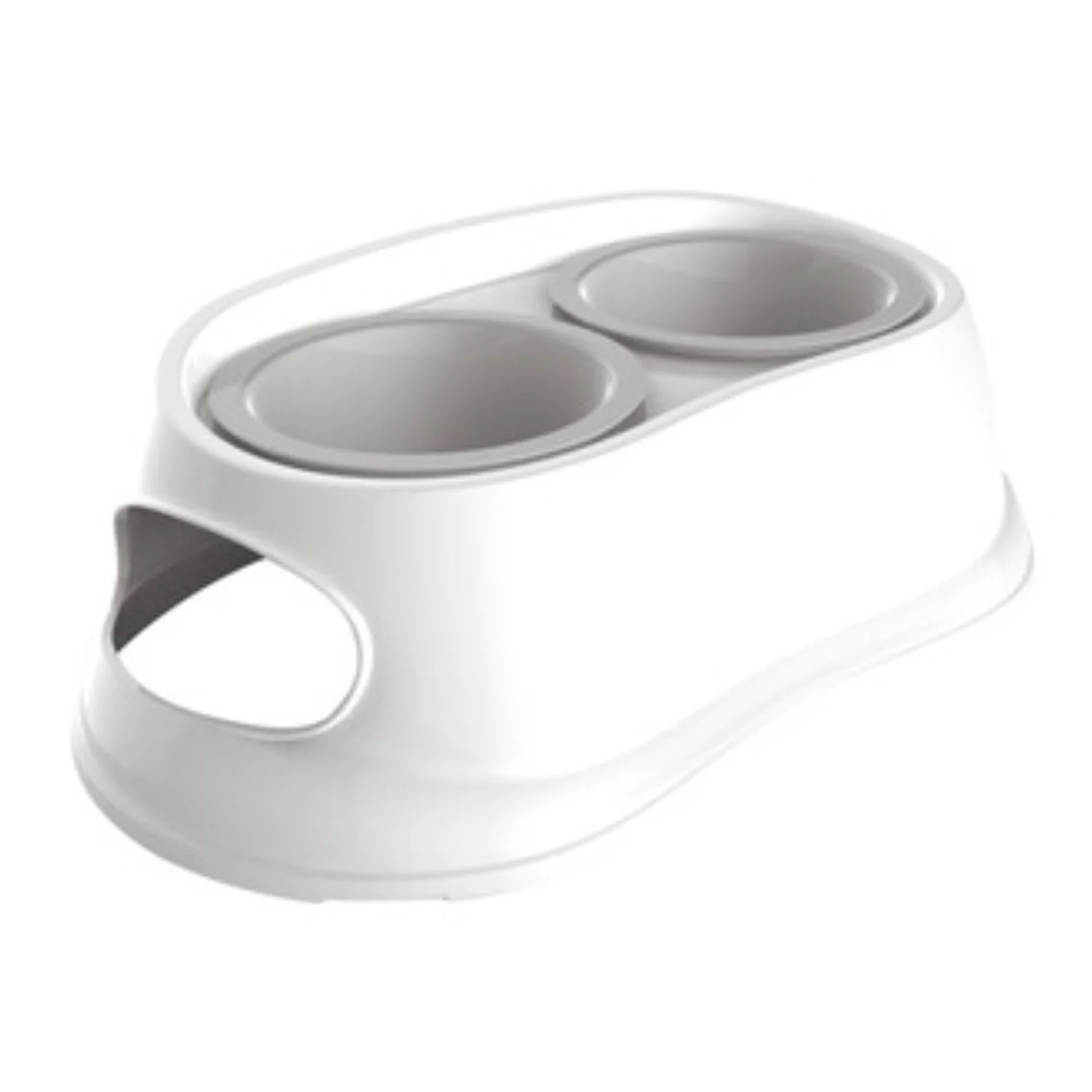 PLATO DOBLE M-PETS 1100 ML - BLANCO
