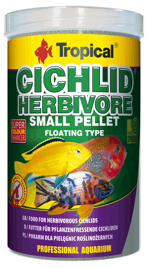 CICHLID HERBIVORE SMLL PELLET 1000ML/36G